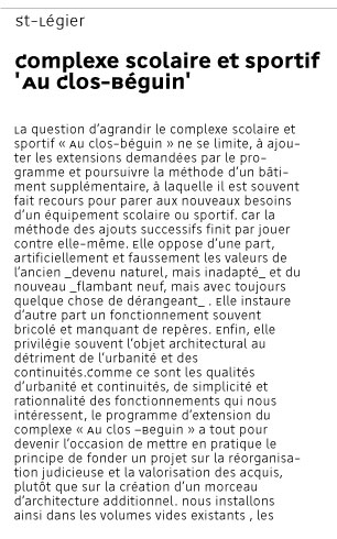 urbanit�s, r�unir plut�t qu'ajouter